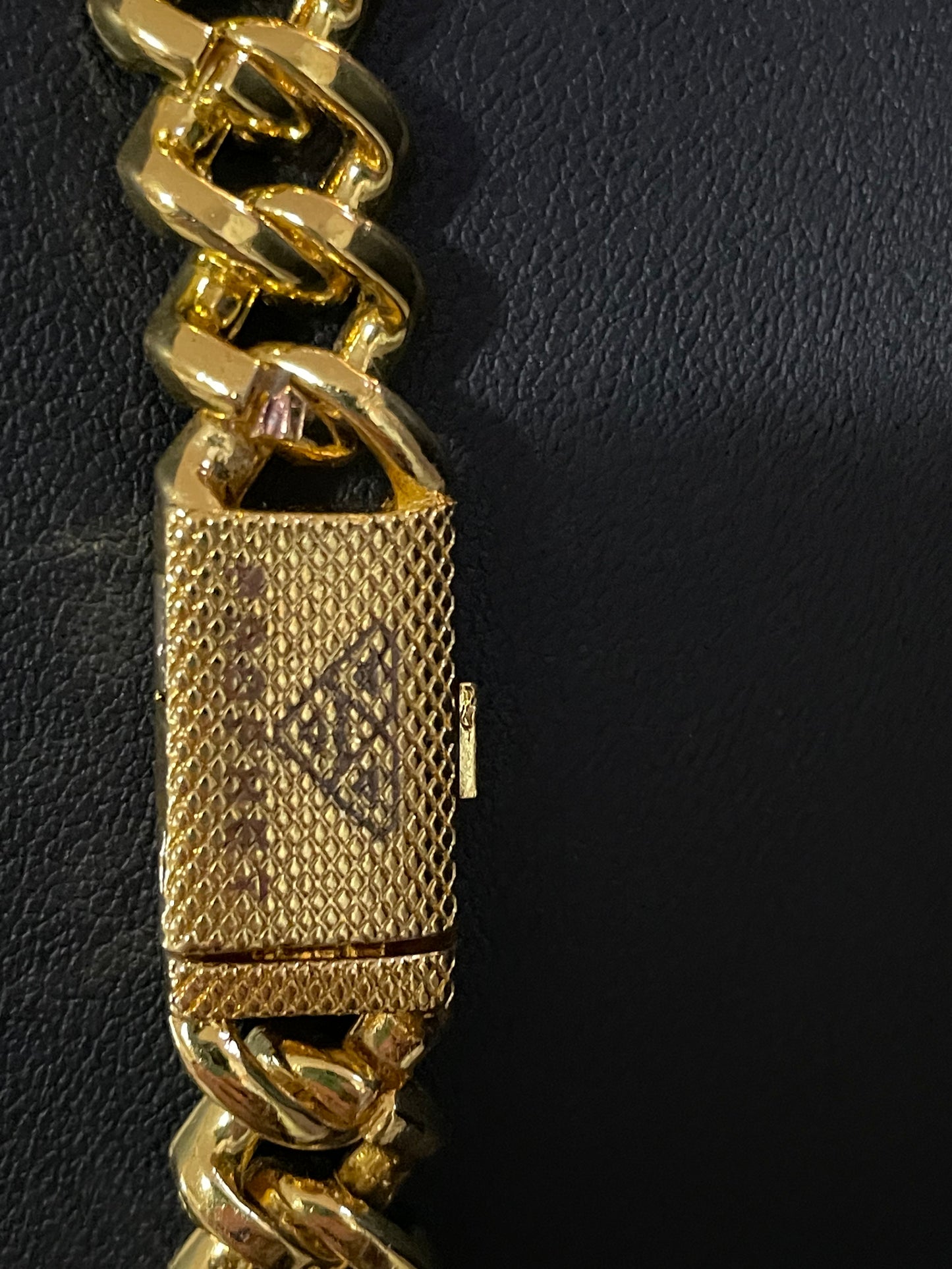12mm Gold Cuban Link CZ necklace (light)