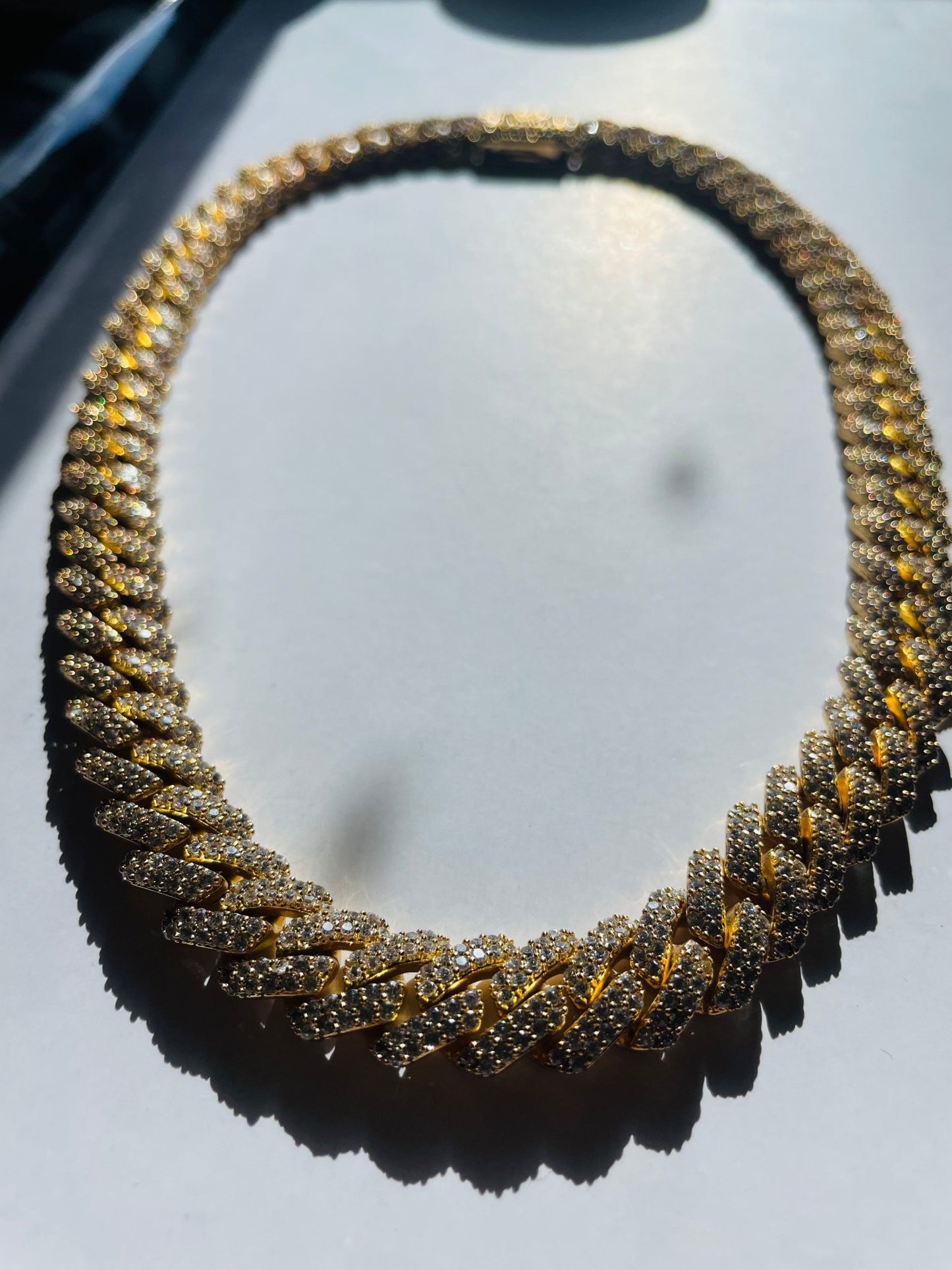 12mm Gold Cuban Link CZ necklace (heavy) - Profhet Necklace