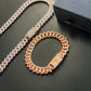 12mm Rose Gold Cuban Link CZ bracelet (light) - Profhet Necklace