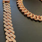 12mm Rose Gold Cuban Link CZ bracelet (light) - Profhet Necklace