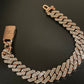 12mm Rose Gold Cuban Link CZ bracelet (light) - Profhet Necklace