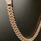 12mm Rose Gold Cuban Link CZ necklace (light) - Profhet Necklace