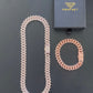 12mm Rose Gold Cuban Link CZ necklace (light) - Profhet Necklace