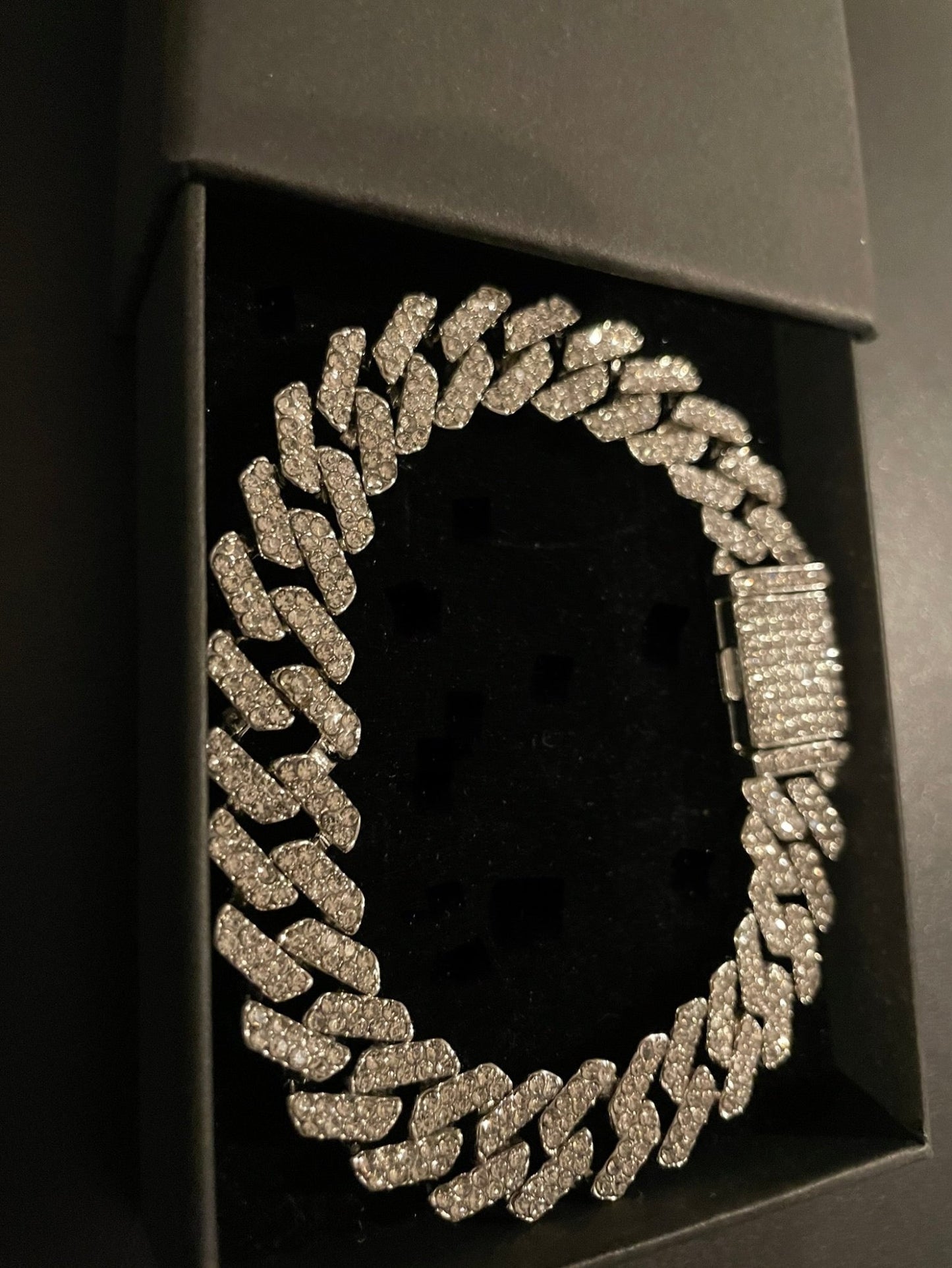 12mm Silver Cuban Link CZ bracelet (light) - Profhet Necklace