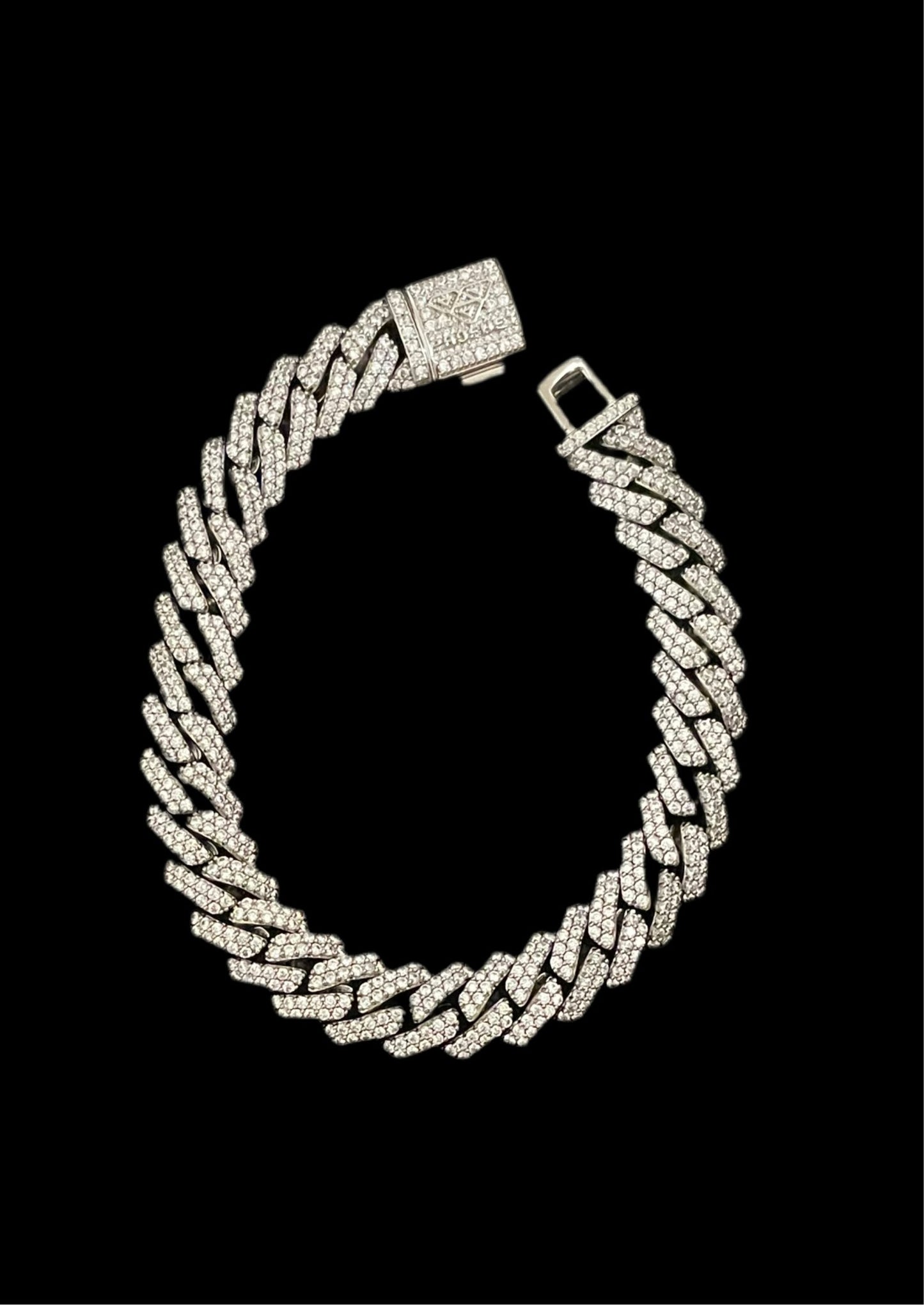 12mm White Gold Cuban Link CZ bracelet (heavy) - Profhet Necklace