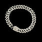 12mm White Gold Cuban Link CZ bracelet (heavy) - Profhet Necklace