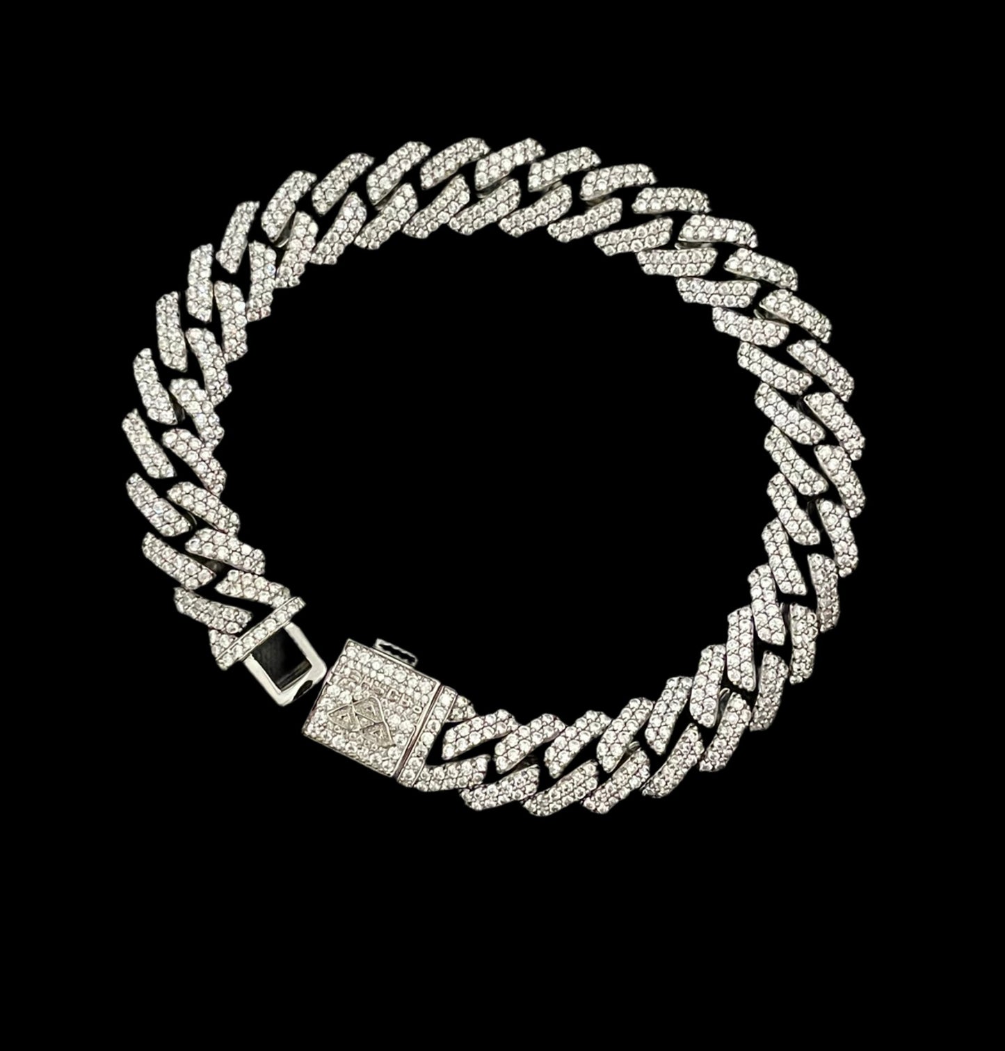 12mm White Gold Cuban Link CZ bracelet (heavy) - Profhet Necklace