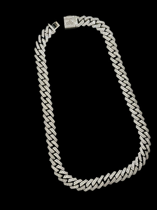 12mm White Gold Cuban Link CZ necklace (heavy) - Profhet Necklace