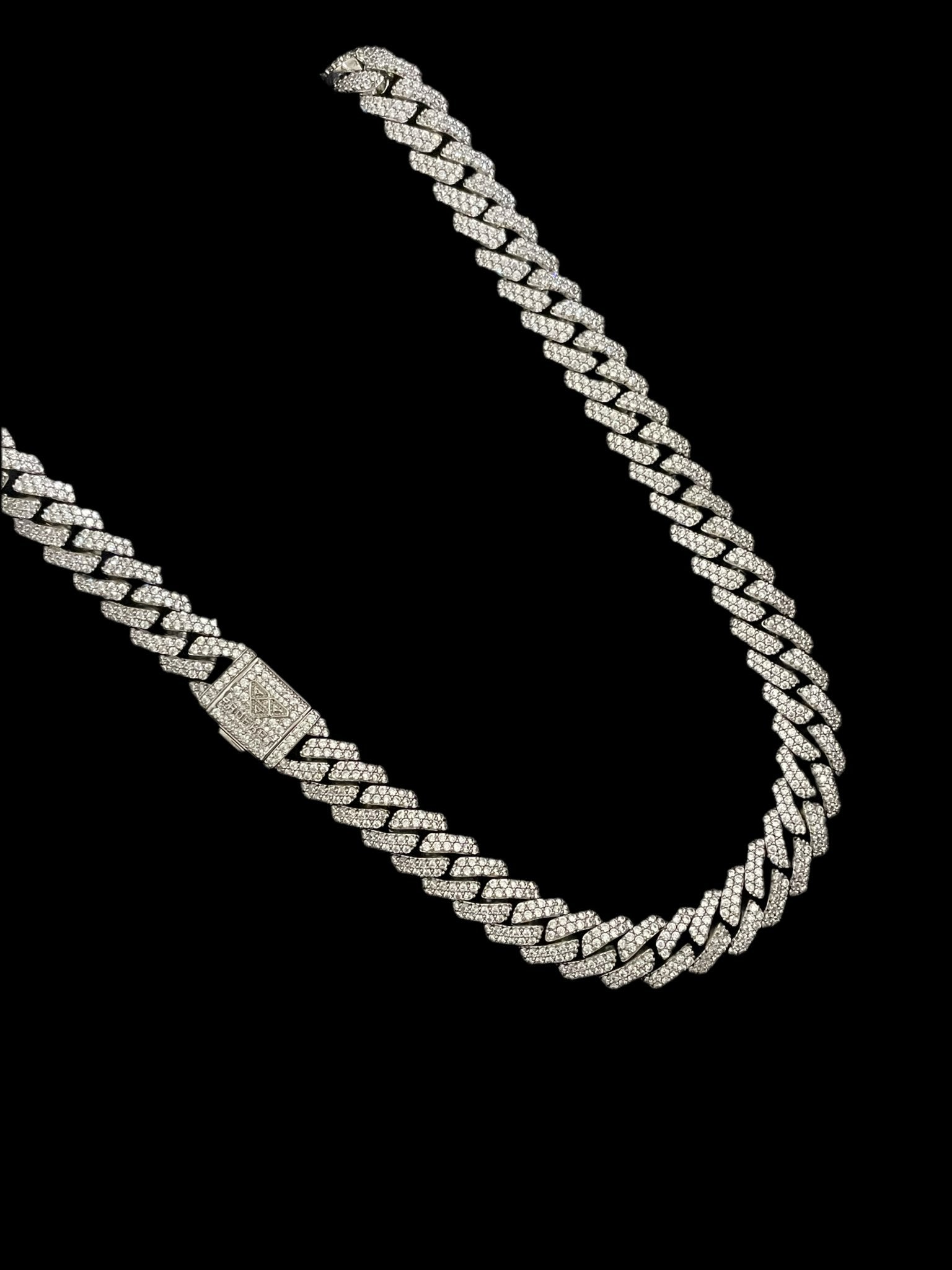 12mm White Gold Cuban Link CZ necklace (heavy) - Profhet Necklace