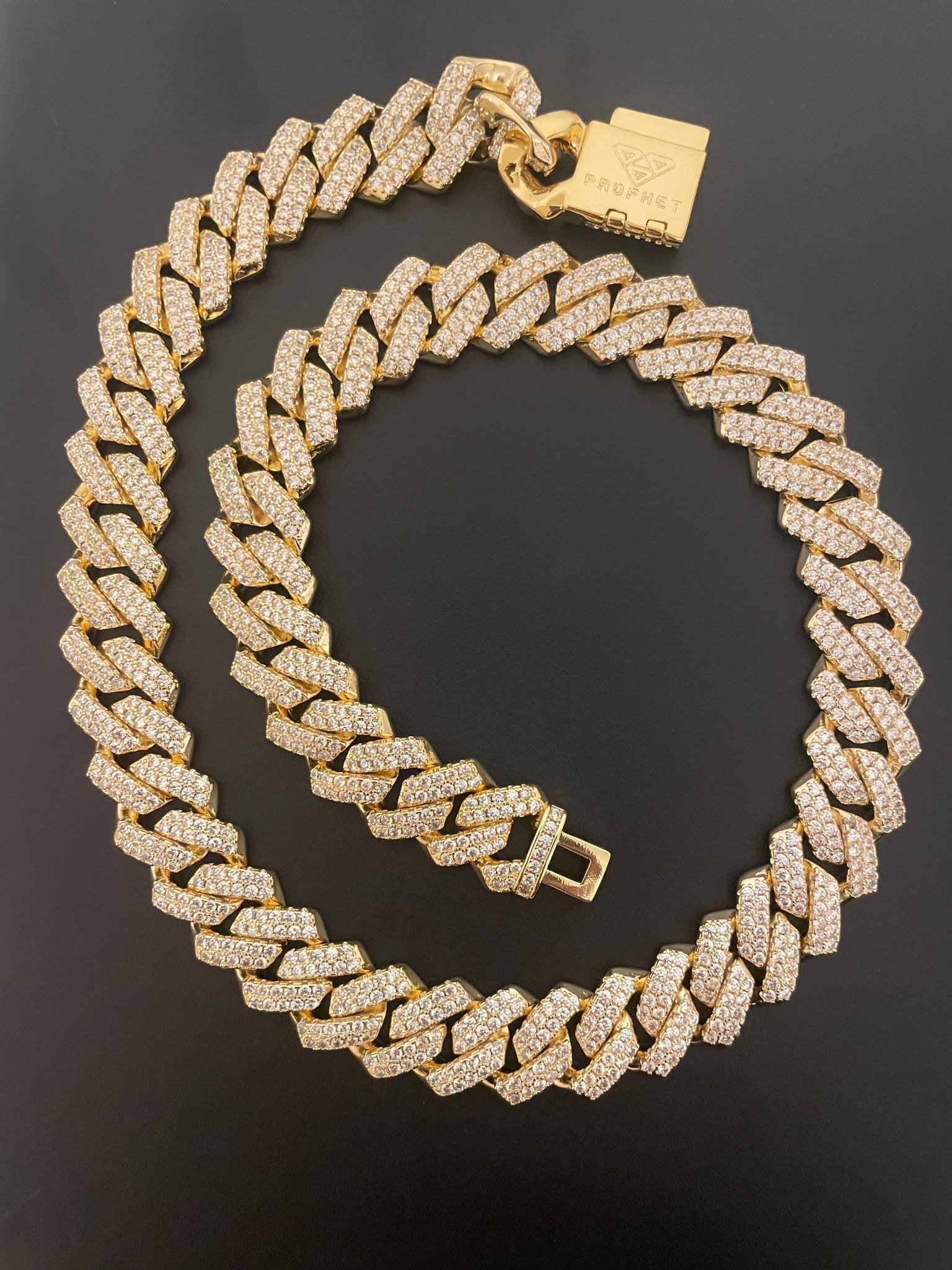 13mm Gold CZ Cuban necklace - Profhet Necklace