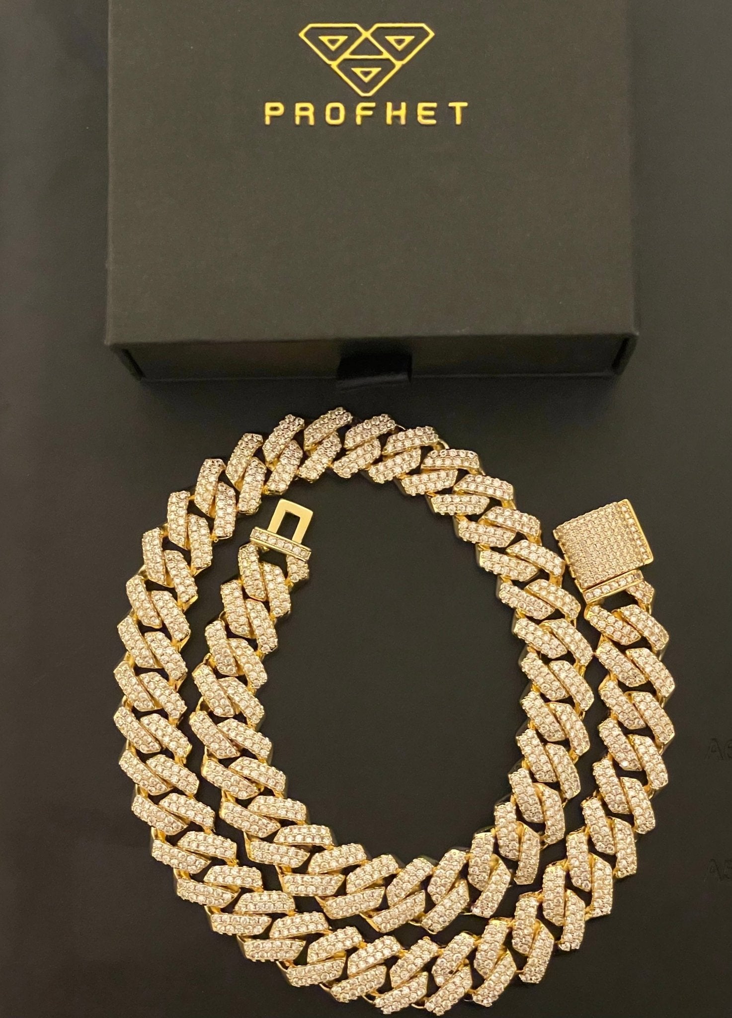 13mm Gold CZ Cuban necklace - Profhet Necklace