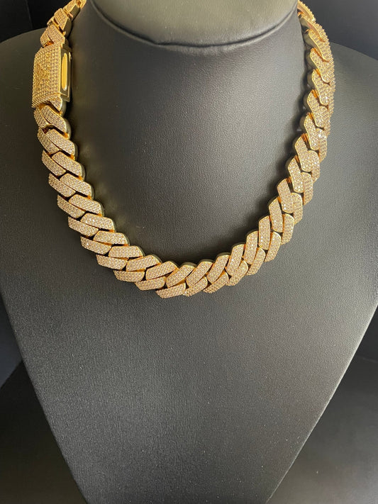 20mm Gold CZ Cuban necklace - Profhet Necklace