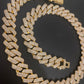 13mm Gold CZ Cuban necklace