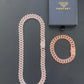 12mm Rose Gold Cuban Link CZ necklace