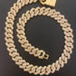 13mm Gold CZ Cuban necklace