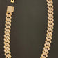 13mm Gold CZ Cuban necklace