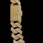 “BUSTA” 25mm Gold Cuban Link CZ necklace (heavy)