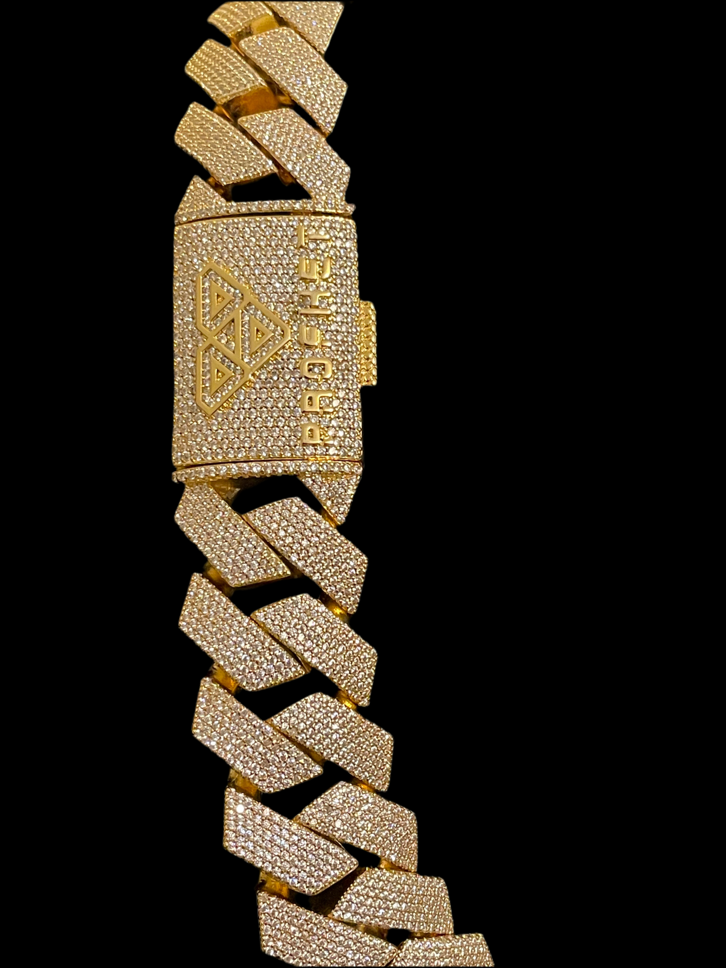 “BUSTA” 25mm Gold Cuban Link CZ necklace (heavy)