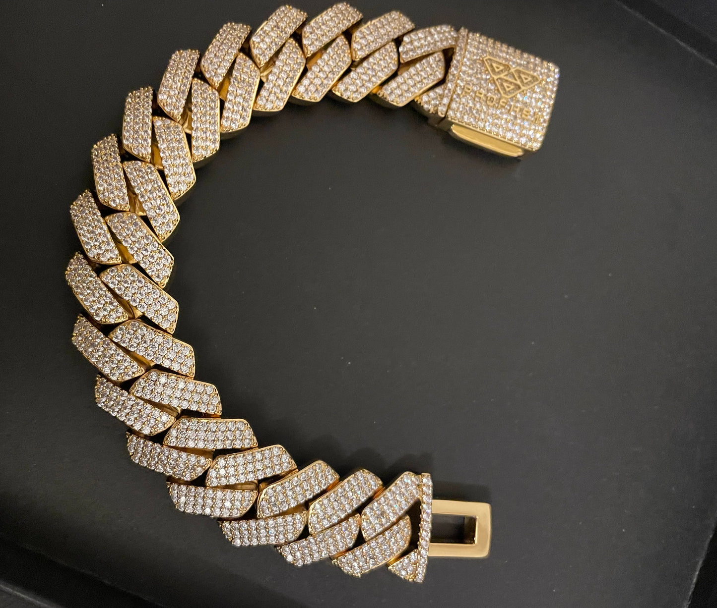 20mm Gold CZ Cuban bracelet