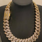 “BUSTA” 25mm Gold Cuban Link CZ necklace (heavy)