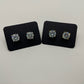 White Gold Cubic diamond stud earrings (7mm)