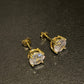 Gold Cubic diamond stud earrings (8mm) - Profhet Earrings