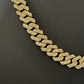 12mm Gold Cuban Link CZ bracelet (light)