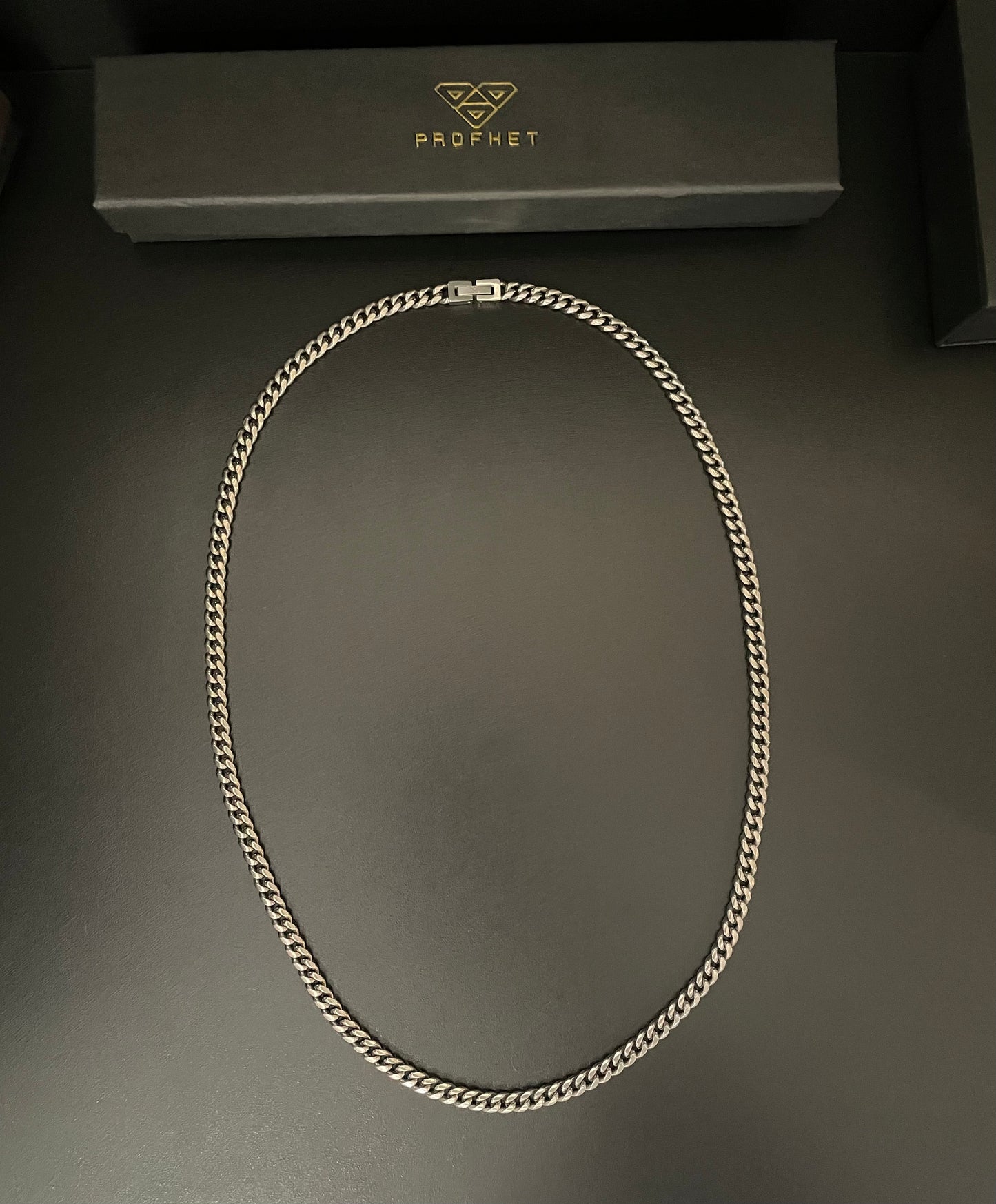 Filled White Gold Cuban chain (6mm)