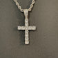 Cross CZ pendant (white gold)