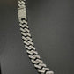 12mm Silver Cuban Link CZ necklace (light)