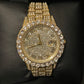 Cubic Zirconia Gold Diamond Watch