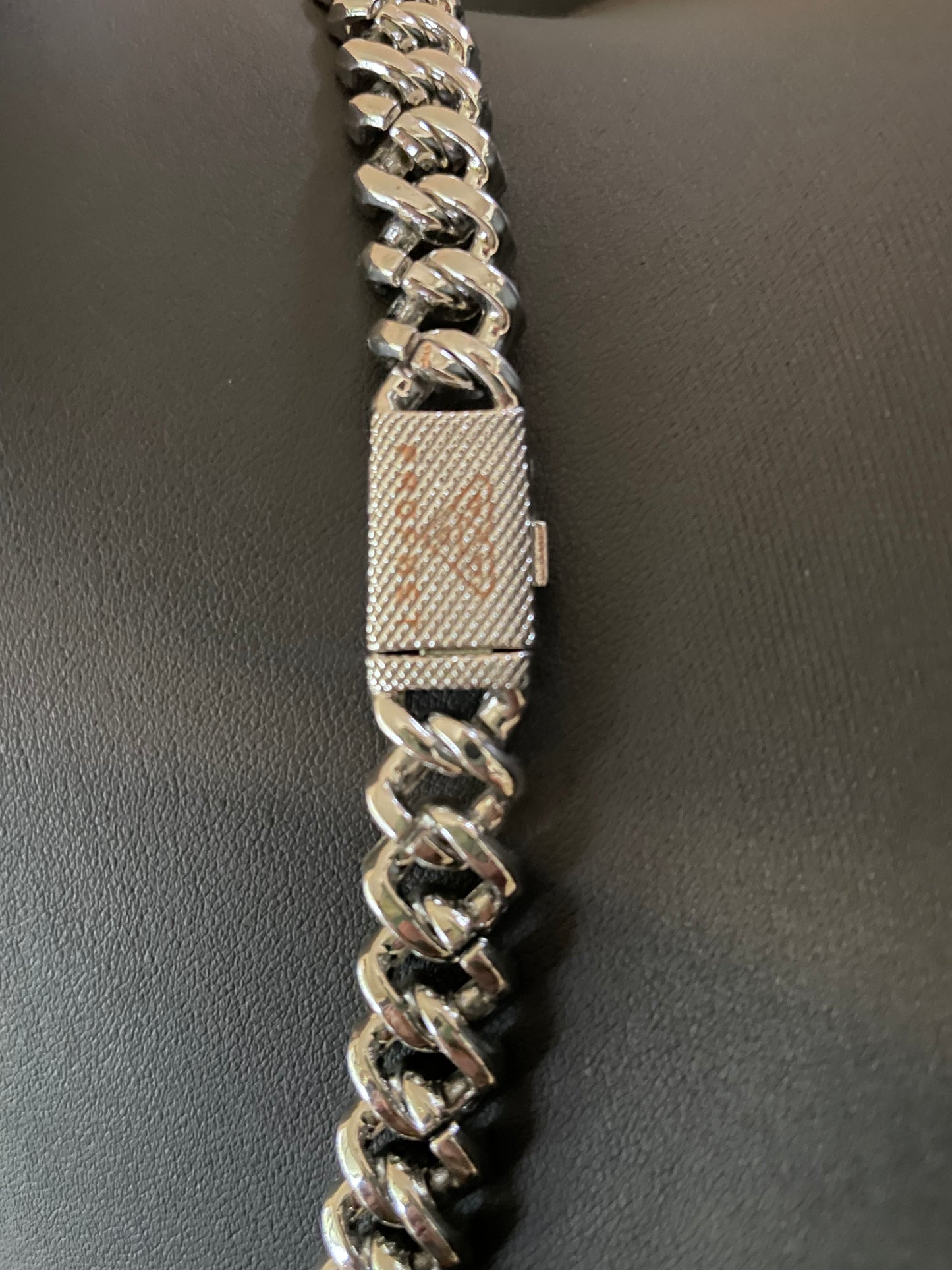 12mm Silver Cuban Link CZ necklace