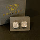 Silver 925 plated square zircon earrings