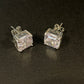 Silver 925 plated square zircon earrings