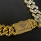 12mm Gold Cuban Link CZ bracelet (light)