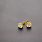 Gold Cubic diamond stud earrings (7mm)