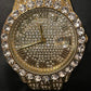 Cubic Zirconia Gold Diamond Watch