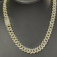 12mm Gold Cuban Link CZ necklace (light)