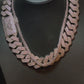 “BUSTA” 25mm White Gold Cuban Link CZ necklace (heavy)