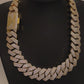 “BUSTA” 25mm Gold Cuban Link CZ necklace (heavy)